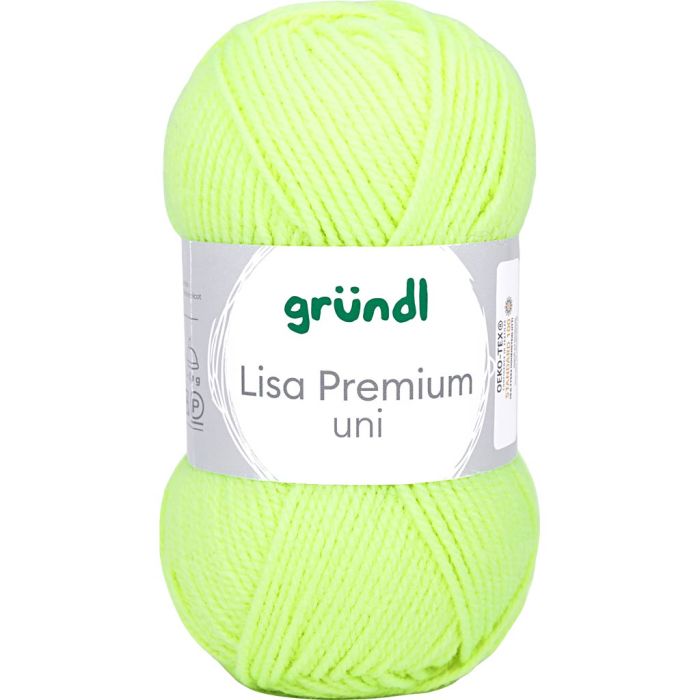 Acrylgarn, pinne 3-3,5, neon gul, 50 g/ 1 nst.