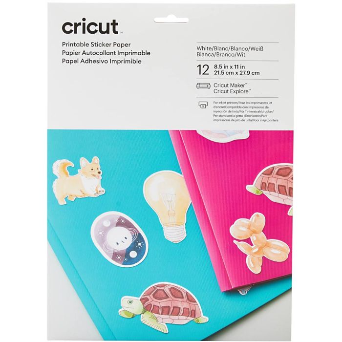 Cricut Klistremerkepapir som kan skrives ut, 12 stk./ 1 pk.