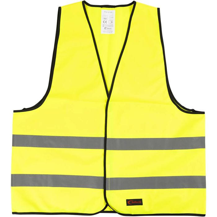 Refleksvest, L: 73 cm, B: 65 cm, str. XL, gul, 1 stk.