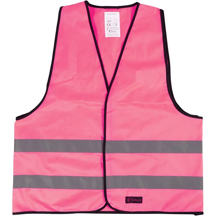 Refleksvest, L: 68 cm, B: 59 cm, str. L, pink, 1 stk.