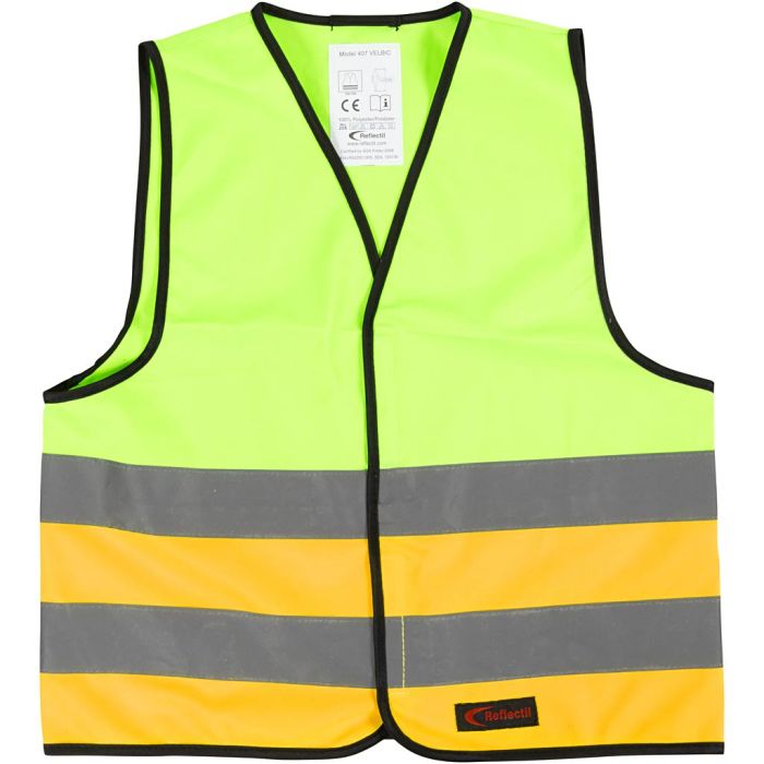 Refleksvest, S, L: 51 cm, B: 46 cm, str. 6-10 år, grønn, orange, 1 stk.