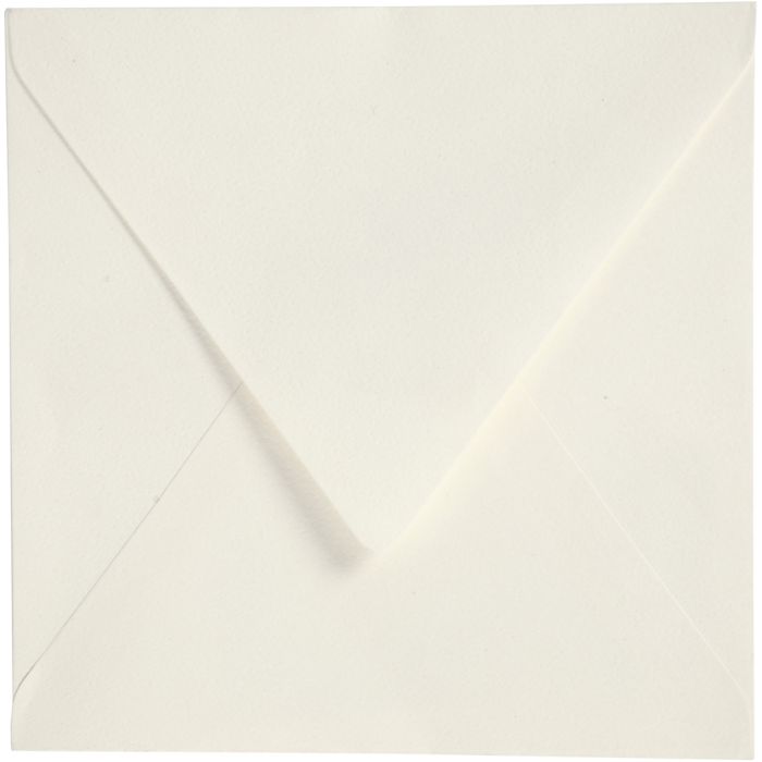 Konvolutter, konvolutt str. 16x16 cm, 120 g, råhvit, 50 stk./ 1 pk.