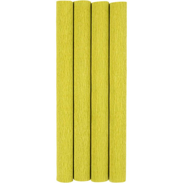 Kreppapir, ark 25x60 cm, Strekk-/krep: 180%, 105 g, lys grønn, 4 ark/ 1 pk.