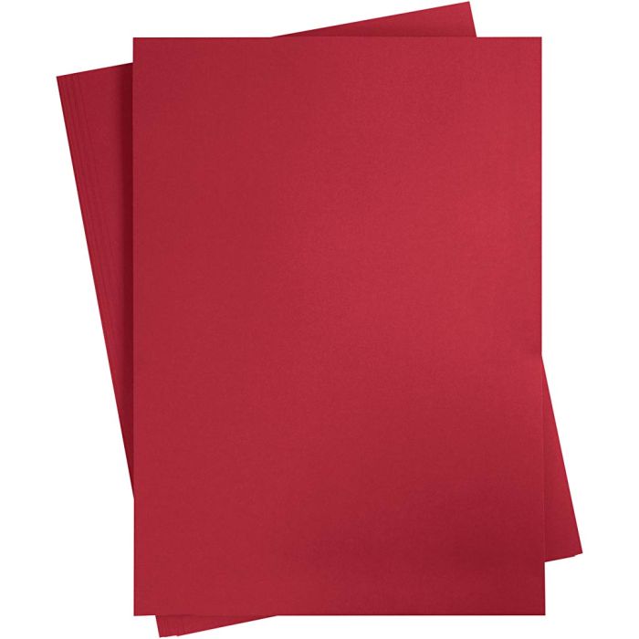 Kartong, A2, ark 420x594 mm, 180 g, julerød, 10 ark/ 1 pk.