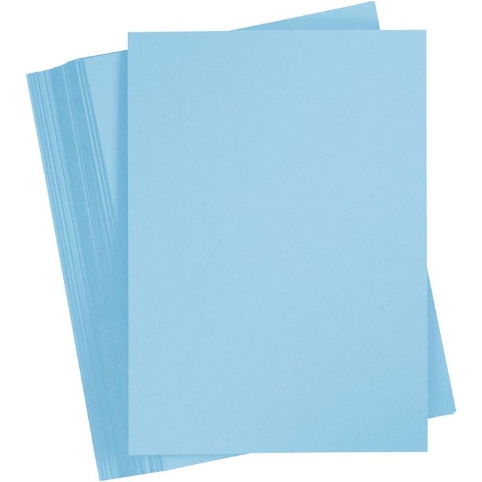 Kartong, A4, ark 210x297 mm, 180 g, lys blå, 100 ark/ 1 pk.