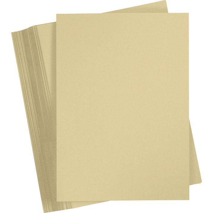 Kartong, A4, ark 210x297 mm, 180 g, beige, 100 ark/ 1 pk.