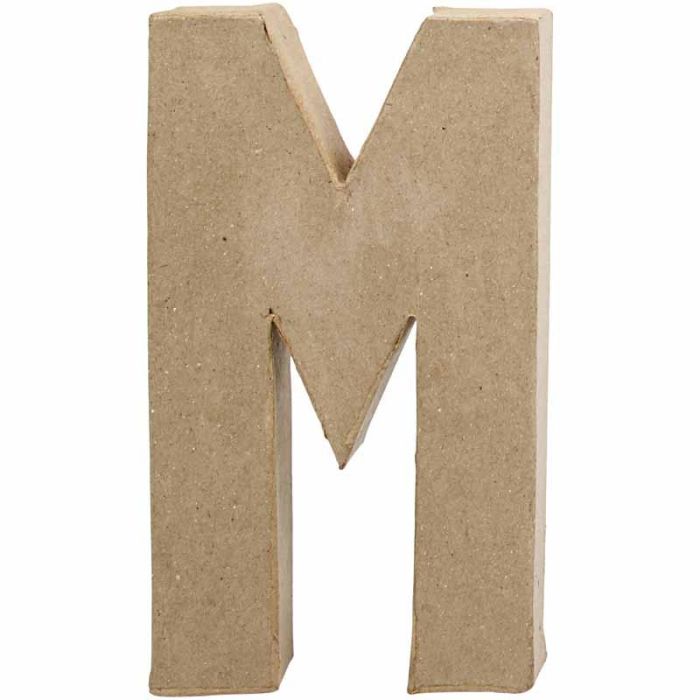 Bokstav, M, H: 20,5 cm, B: 12 cm, tykkelse 2,5 cm, 1 stk.