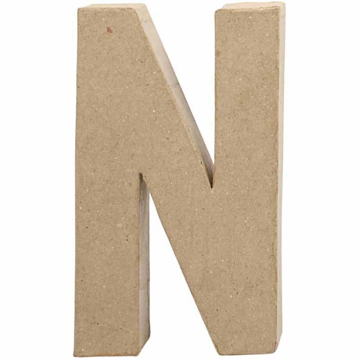 Bokstav, N, H: 20,2 cm, B: 11,5 cm, tykkelse 2,5 cm, 1 stk.