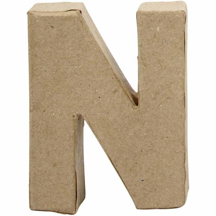 Bokstav, N, H: 10 cm, B: 7,8 cm, tykkelse 2 cm, 1 stk.