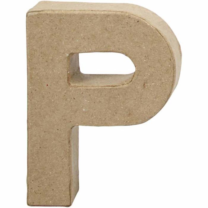 Bokstav, P, H: 10 cm, B: 7,7 cm, tykkelse 1,7 cm, 1 stk.