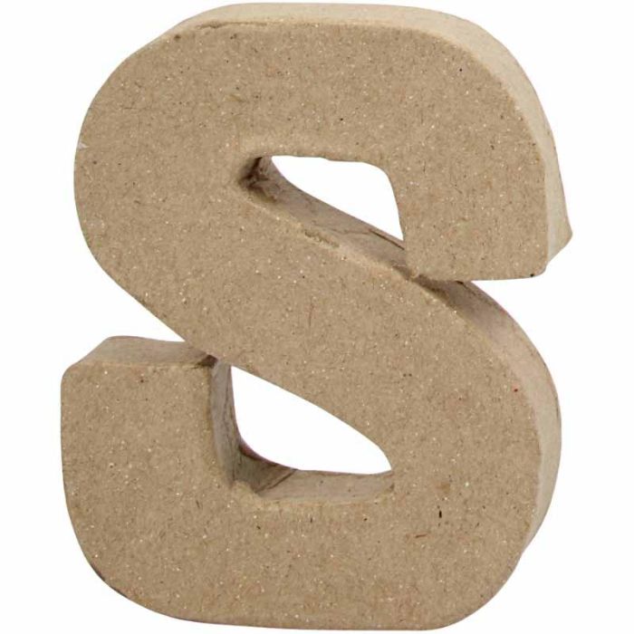 Bokstav, S, H: 10 cm, B: 8 cm, tykkelse 1,7 cm, 1 stk.