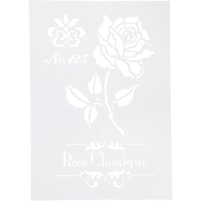Stensil, rose, A4, ark 210x297 mm, 1 stk.