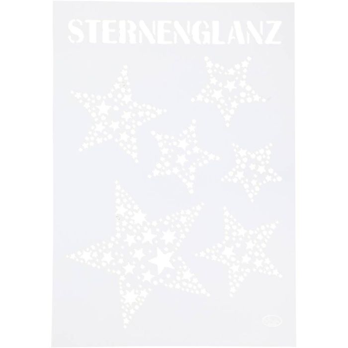 Stensil, stjerne, A4, ark 210x297 mm, 1 stk.