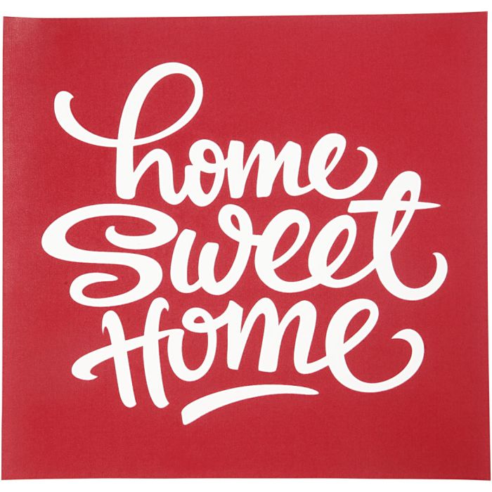 Screen stensil, home sweet home, ark 20x22 cm, 1 ark