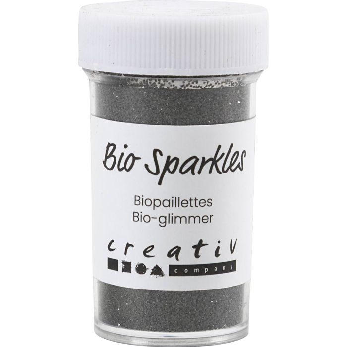 Biologisk nedbrytbart glitter, svart, 27 ml, 15 g/ 1 boks
