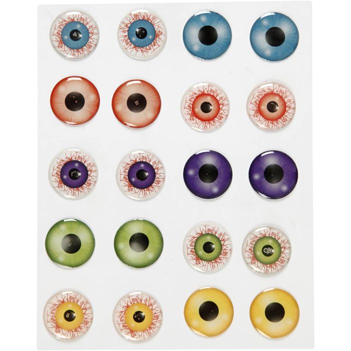 3D Stickers, dia. 20 mm, 1 ark