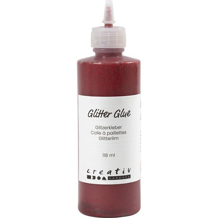 Glitterlim, rød, 118 ml/ 1 fl.