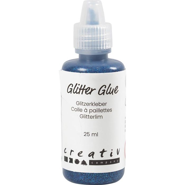 Glitterlim, mørk blå, 25 ml/ 1 fl.