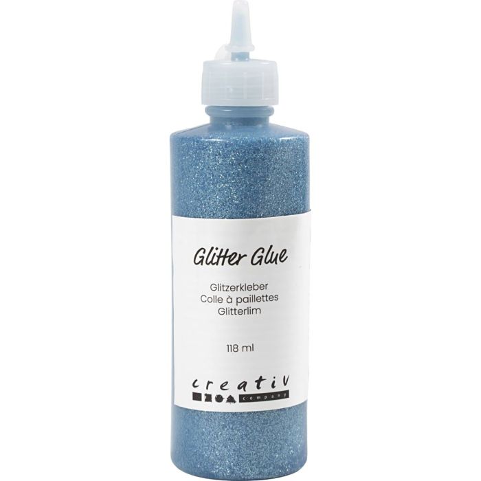 Glitterlim, lys blå, 118 ml/ 1 fl.