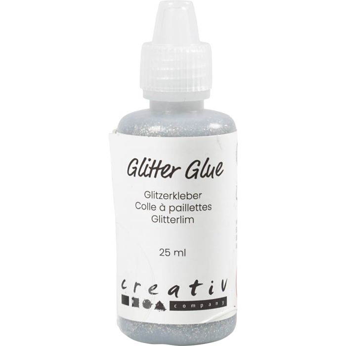 Glitterlim, sølv, 25 ml/ 1 fl.