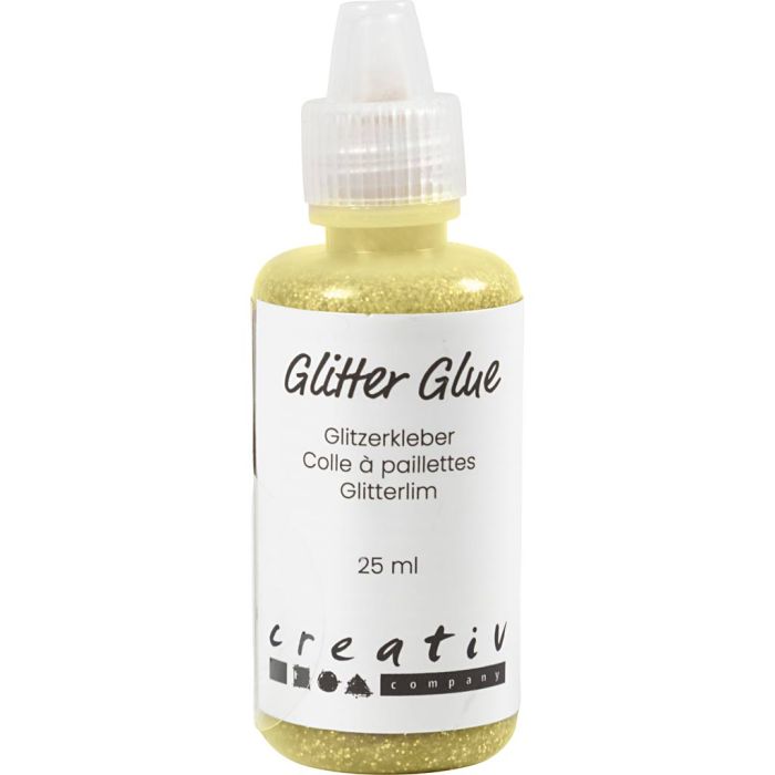 Glitterlim, iriserende grønn-gul, 25 ml/ 1 fl.