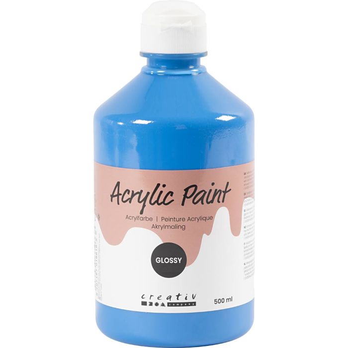 Akrylmaling Blank, primær blå, 500 ml/ 1 fl.