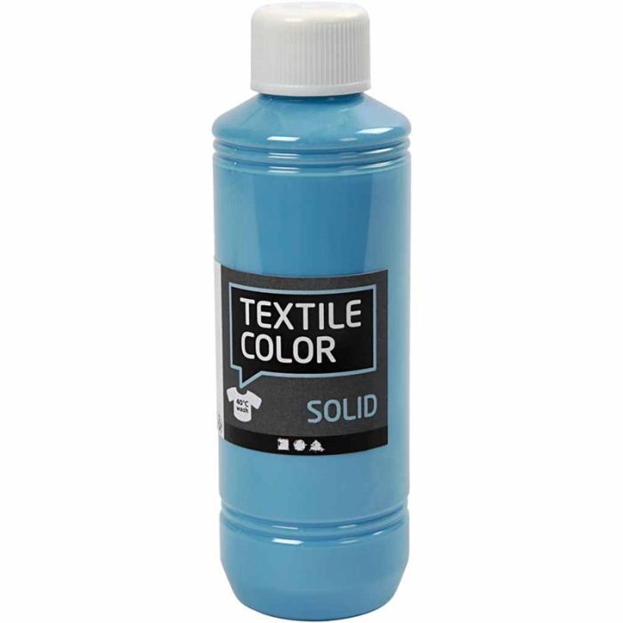 Tekstilfarge, dekkende, turkisblå, 250 ml/ 1 fl.