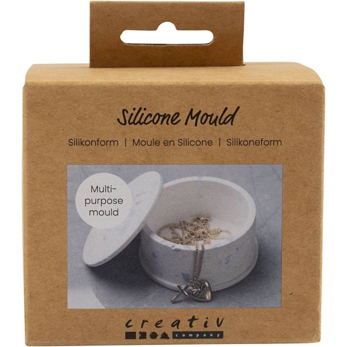 Silikonform, Krukke med lokk, H: 4,5 cm, dia. 7,5 cm, 1 stk./ 1 pk.