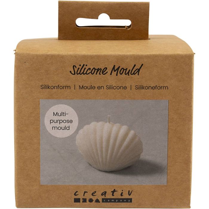 Silikonform , Musling, H: 6 cm, L: 9 cm, B: 5 cm, 1 stk.