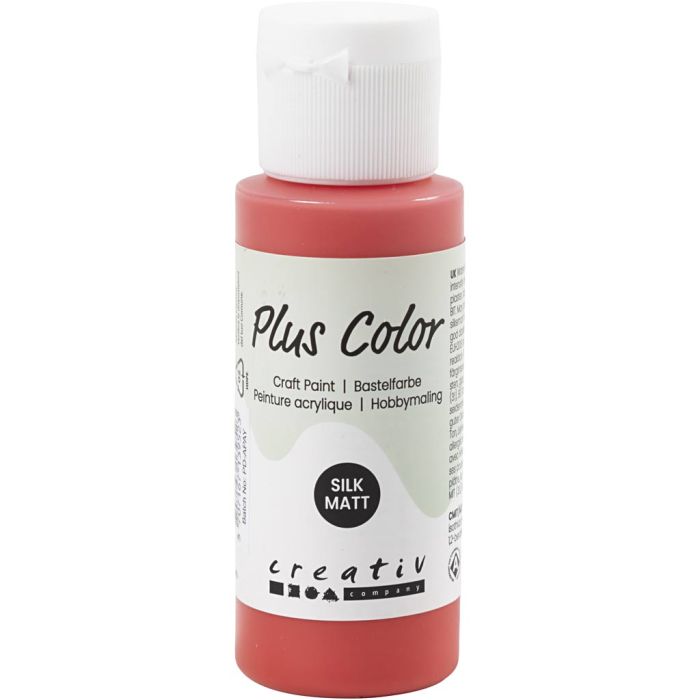 Plus Color Hobbymaling, mørkerød, 60 ml/ 1 fl.