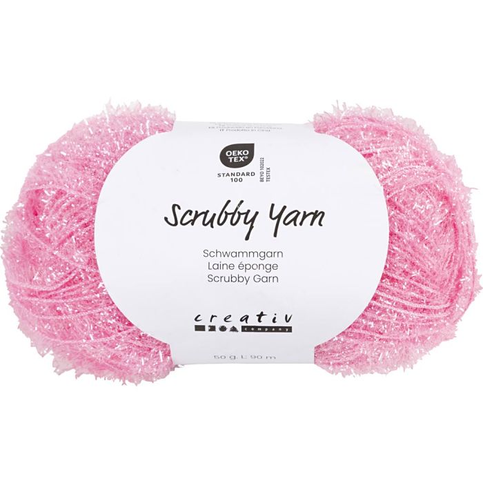 Scrubbygarn, L: 90 m, lys rød, 50 g/ 1 nst.