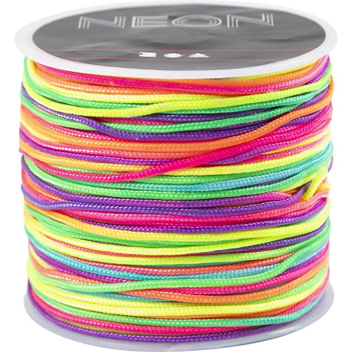Multicolor knyttesnor, tykkelse 1 mm, multicolour, 28 m/ 1 rl.
