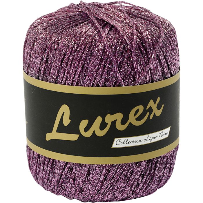 Lurex Garn, L: 160 m, lilla, 25 g/ 1 nst.