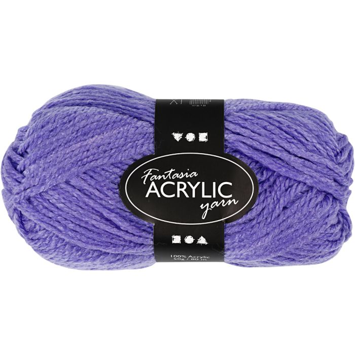 Fantasia Akrylgarn, L: 80 m, lilla, 50 g/ 1 nst.