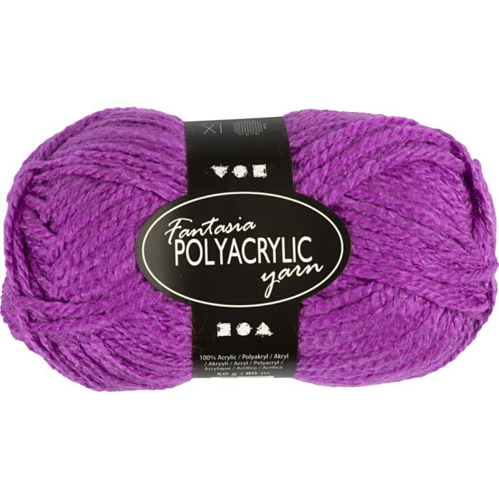 Fantasia Akrylgarn, L: 80 m, pinne 4,5-5, cyklamen, 50 g/ 1 nst.