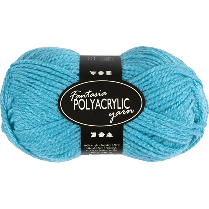 Fantasia Akrylgarn, L: 80 m, pinne 4,5-5, turkis, 50 g/ 1 nst.