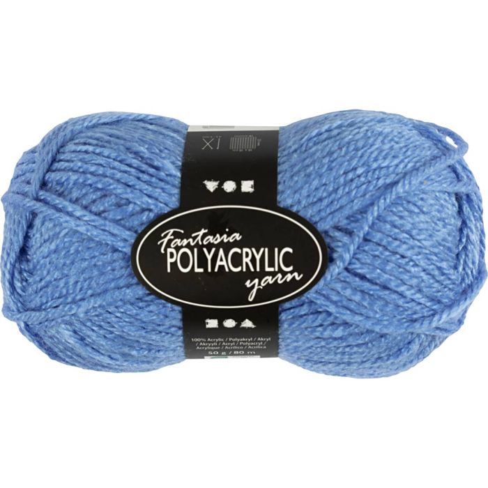 Fantasia Akrylgarn, L: 80 m, pinne 4,5-5, blå, 50 g/ 1 nst.