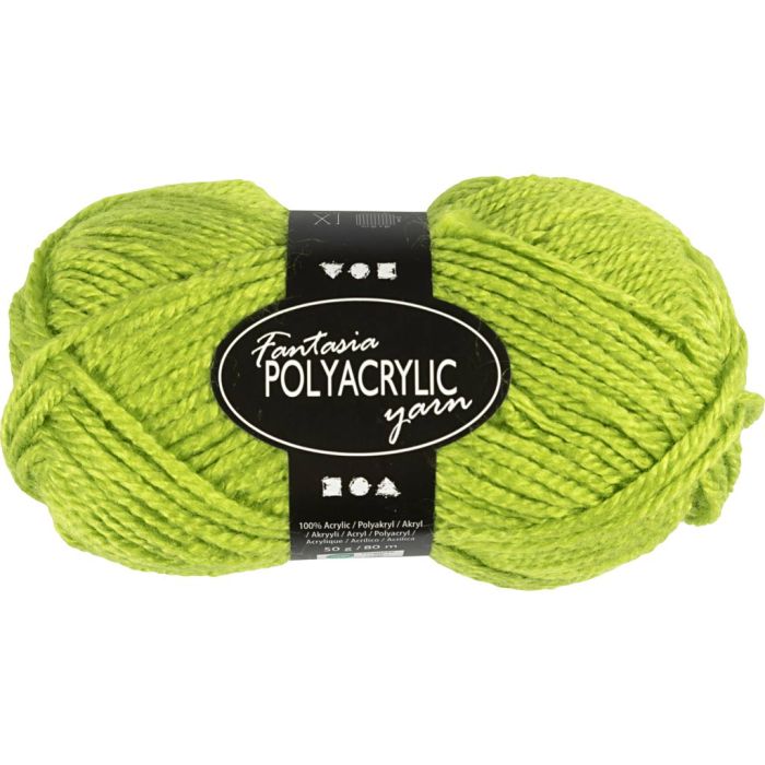 Fantasia Akrylgarn, L: 80 m, pinne 4,5-5, lys grønn, 50 g/ 1 nst.