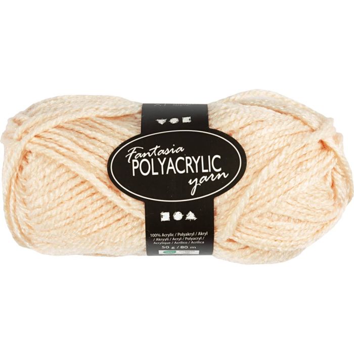Fantasia Akrylgarn, L: 80 m, pinne 4,5-5, lys pulver, 50 g/ 1 nst.