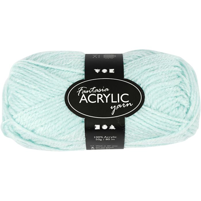 Fantasia Akrylgarn, L: 80 m, mintgrønn, 50 g/ 1 nst.