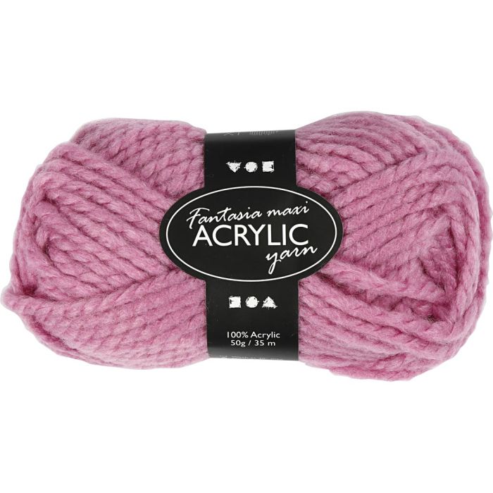 Fantasia Akrylgarn, L: 35 m, pinne 9-10, rosa, 50 g/ 1 nst.