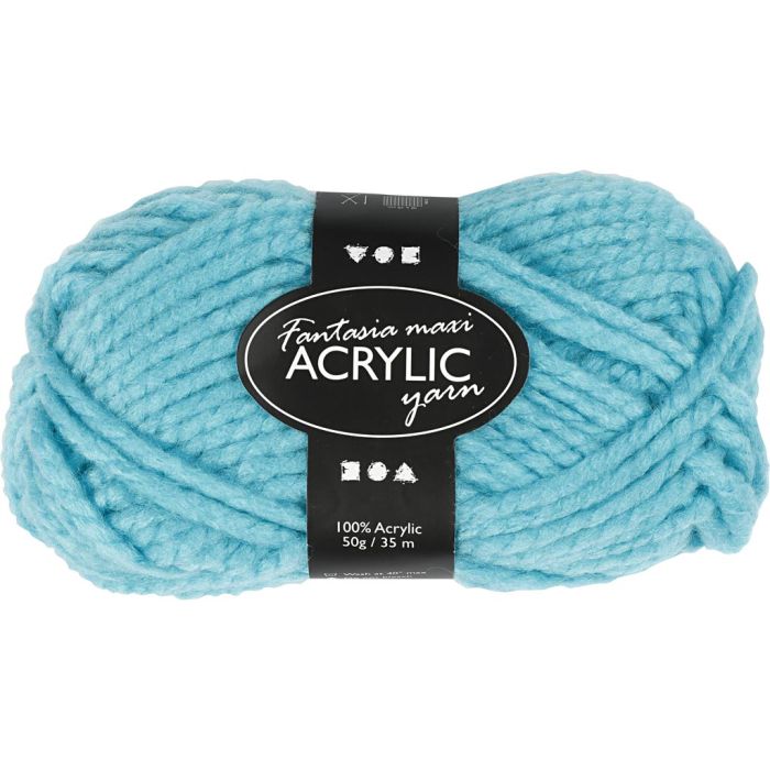 Fantasia Akrylgarn, L: 35 m, pinne 9-10, turkis, 50 g/ 1 nst.