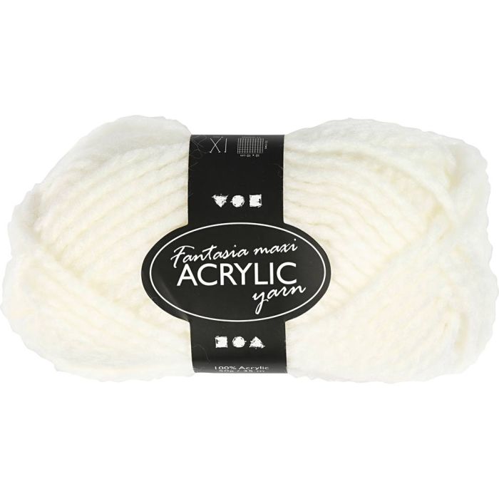 Fantasia Akrylgarn, L: 35 m, pinne 9-10, beige, 50 g/ 1 nst.