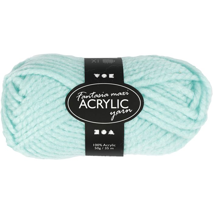 Fantasia Akrylgarn, L: 35 m, Maxi, mintgrønn, 50 g/ 1 nst.