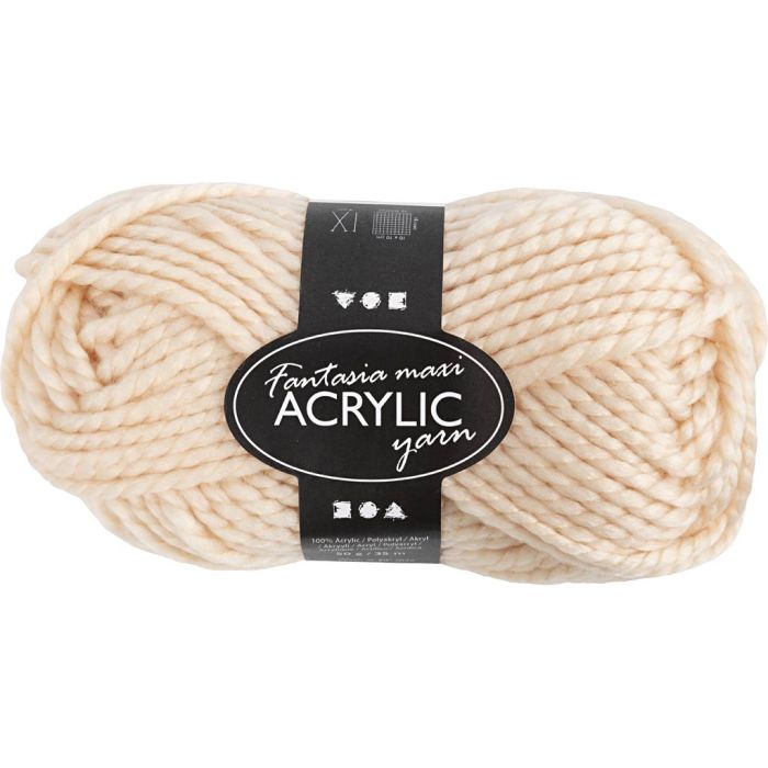 Fantasia Akrylgarn, L: 35 m, pinne 9-10, lys pulver, 50 g/ 1 nst.