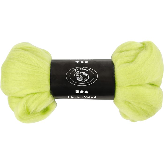 Merinoull, tykkelse 21 my, limegrønn, 100 g/ 1 pk.