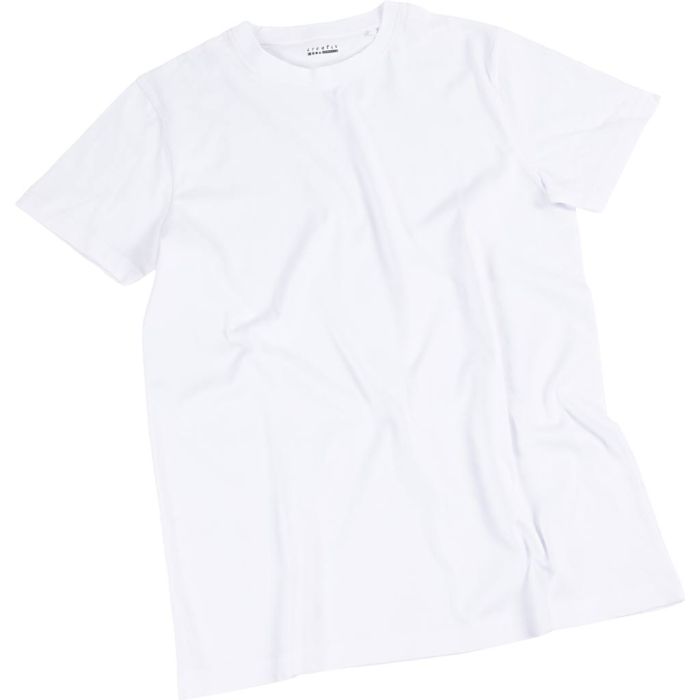 T-skjorter, B: 55 cm, str. large, rund hals, 145 g, hvit, 1 stk.
