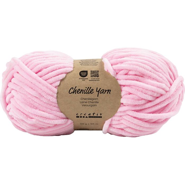 Velourgarn, L: 105 m, pinne 5-6, lys pink, 100 g/ 1 nst.