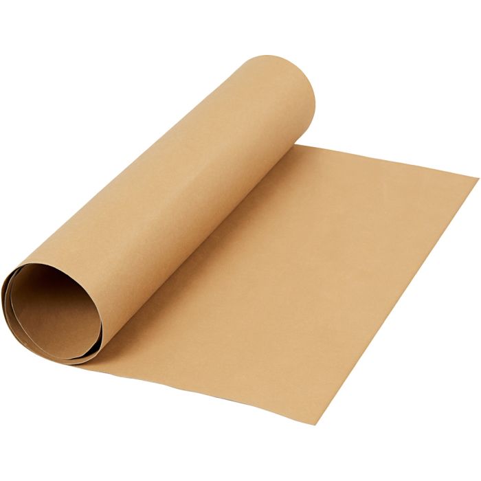 Lærpapir, B: 50 cm, ensfarget, 350 g, lys brun, 1 m/ 1 rl.