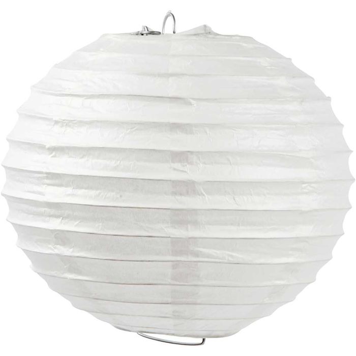 Papirlampe, Rund, dia. 20 cm, hvit, 1 stk.